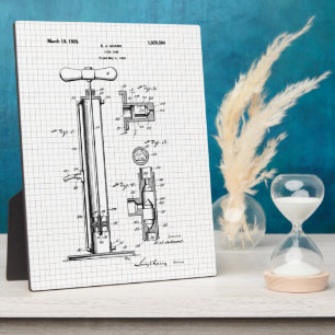 Vintage Reifenpumpe - Patentabbildung Fotoplatte