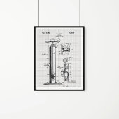 Vintage Reifenpumpe - Patentabbildung Poster