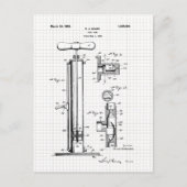 Vintage Reifenpumpe - Patentabbildung Postkarte (Vorderseite)