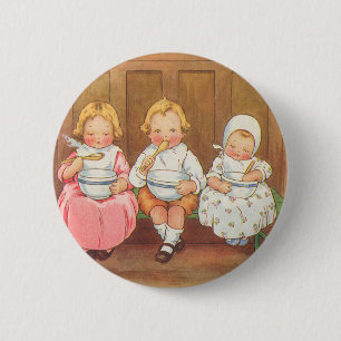 Vintage-Reim 'Pease Porridge Hot' für Kinder Button