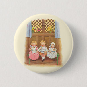 Vintage-Reim 'Pease Porridge Hot' für Kinder Button