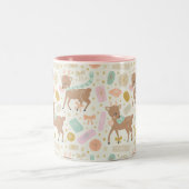 Vintage Reindeer-Illustration Zweifarbige Tasse (Mittel)