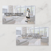 Vintage Reinigungsdame | Business Card im Wohnzimm Visitenkarte (Vorne/Hinten)