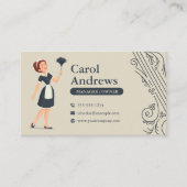 Vintage Reinigungsmaid von Lady House Visitenkarte (Vorderseite)