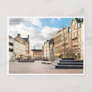 Vintage Reise Aarhus Dänemark Stadthäuser Postkarte