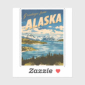Vintage Reise Alaska Landschaft Retro Aufkleber (Blatt)