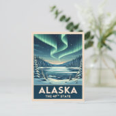 Vintage Reise Alaska Winterlandschaft Retro Postkarte (Stehend Vorderseite)