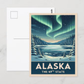 Vintage Reise Alaska Winterlandschaft Retro Postkarte (Vorne/Hinten)