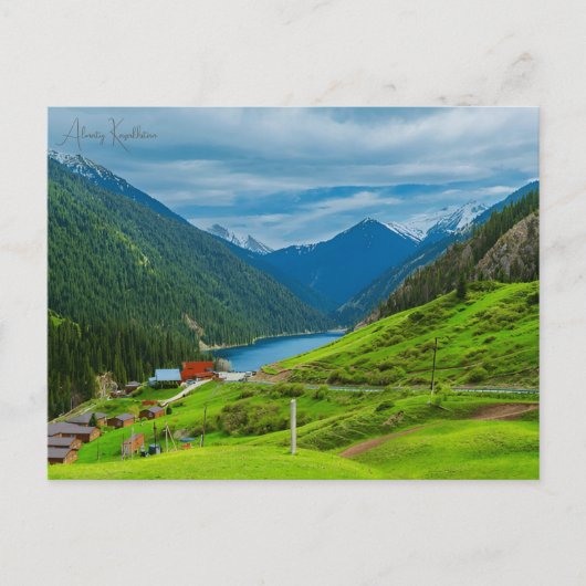 Vintage Reise Almaty Kasachstan Stadturlaub Postkarte (Vorderseite)