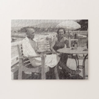 Vintage Reise alte sepia Foto Cannes Frankreich 19 Puzzle