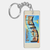 Vintage Reise-Andenken Bostons Massachusetts MA Schlüsselanhänger (Vorderseite links)