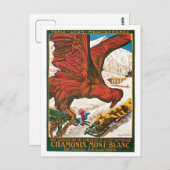 Vintage Reise-Anzeige Chamonix Mont-Blanc Postkarte (Vorne/Hinten)