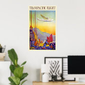 Vintage Reise Asien Fernost mit dem Flugzeug Poster (Heimbüro)