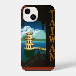Vintage Reise Asien, Taiwan Pagode mehrstöckiger T iPhone 14 Hülle