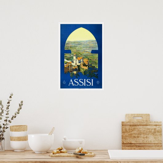 Vintage Reise, Assisi Poster (Küche)