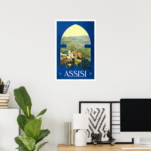 Vintage Reise, Assisi Poster (Heimbüro)