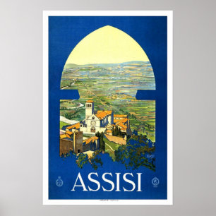 Vintage Reise, Assisi Poster