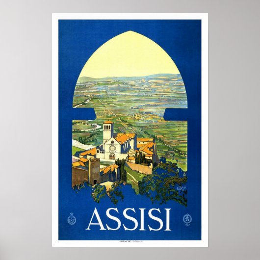 Vintage Reise, Assisi Poster (Vorne)