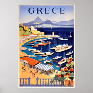 Vintage Reise Athens Griechenland Poster