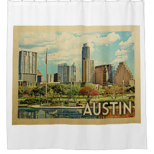 Vintage Reise Austins Texas Duschvorhang