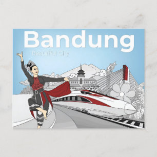 Vintage Reise Bandung Indonesien Ferienstadt Postkarte