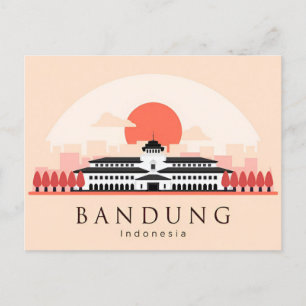 Vintage Reise Bandung Indonesien Ferienstadt Postkarte