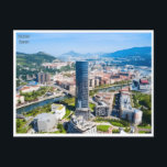 Vintage Reise Bilbao Spanien Guggenheim Stadt Postkarte<br><div class="desc">Vintag,  Retro,  Reisen,  modern,  Aquarell,  Bilbao,  Spanien,  Guggenheim,  Tourismus,  Stadt, </div>