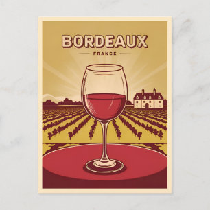 Vintage Reise Bordeaux Frankreich Weinroute Mendri Postkarte