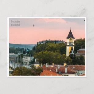 Vintage Reise bourgas bulgaria CITY Bulgarie Postkarte