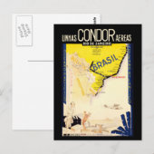 Vintage Reise "Brasiliens" Postkarte (Vorne/Hinten)
