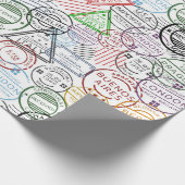 Vintage Reise/Briefmarke Geschenkpapier (Ecke)