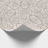 Vintage Reise/Briefmarke Geschenkpapier (Ecke)