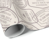 Vintage Reise/Briefmarke Geschenkpapier (Rolleneckpunkt)