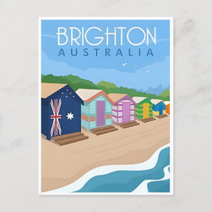 Vintage Reise Brighton Australien Strand Victoria Postkarte