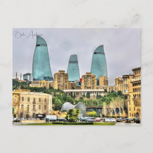 Vintage Reise Burg Baku Aserbaidschan Postkarte (Vorderseite)