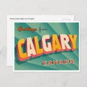 Vintage Reise Calgary Alberta Kanada Postkarte (Vorne/Hinten)