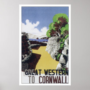 Vintage Reise Cornwall England Poster