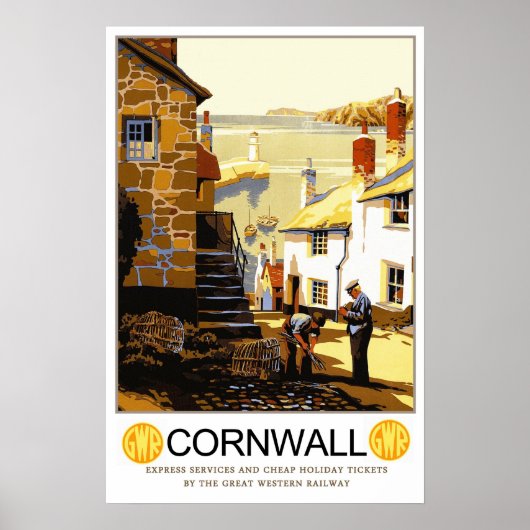 Vintage Reise, Cornwall Poster (Vorne)