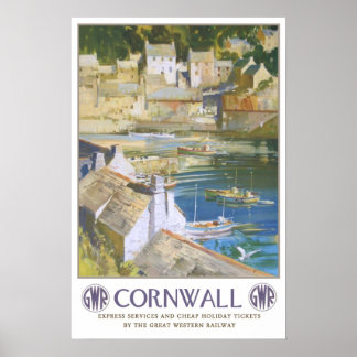 Vintage Reise, Cornwall Poster