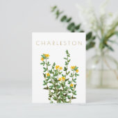 Vintage Reise der Charleston-Blume Mitte Jahrhunde Postkarte (Stehend Vorderseite)