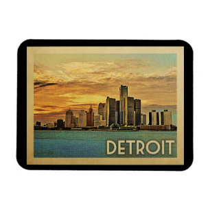 Vintage Reise Detroits Michigan Magnet