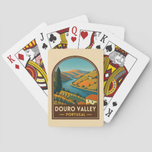 Vintage Reise Douro Tal Portugal Retro Landschaftl Spielkarten