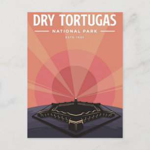 Vintage Reise Dry Tortugas Nationalpark Florida Postkarte