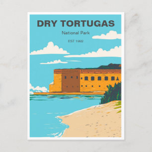 Vintage Reise Dry Tortugas Nationalpark Florida Postkarte