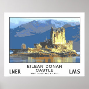 Vintage Reise, Eilean Donan Schloss Poster