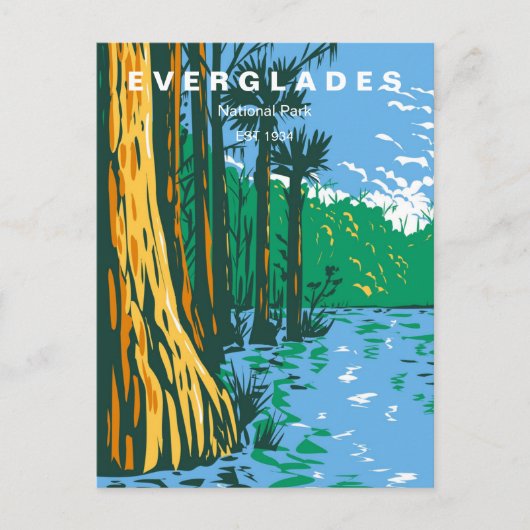 Vintage Reise Everglades Nationalpark Florida Postkarte (Vorderseite)