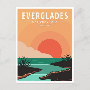 Vintage Reise Everglades Nationalpark Florida Postkarte