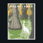 Vintage Reise Everglades Nationalpark Florida Postkarte<br><div class="desc">Vintag,  Retro,  Reisen,  modern,  Aquarell,  Classic,  Everglades,  Nationalpark Florida,  Everglades Nationalpark, </div>