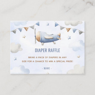 Vintage Reise Flugzeug Babydusche Windelwanne Raff Begleitkarte