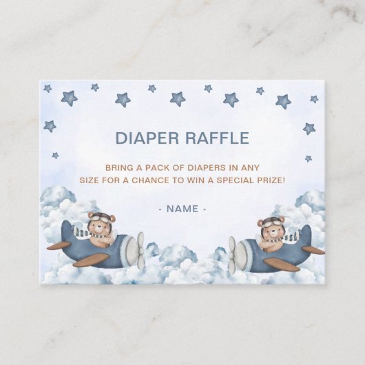 Vintage Reise Flugzeug Babydusche Windelwanne Raff Begleitkarte (Vorderseite)